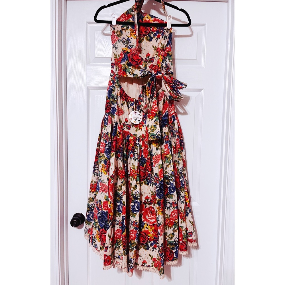 EDDY Krystal Modi Dress Blooming Floral Halter Neck Dress - Picture 8 of 10